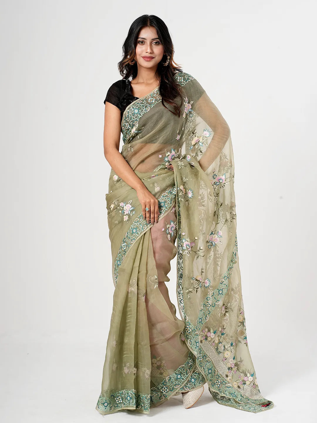 Vibrant Multi-Color Muslin Saree